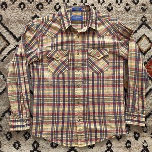 Pendleton Western Cotton Plaid "Epic Shirt", Yellow, Small